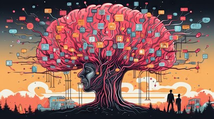 An image of a large, intricate brain representing various ways to process information, generate understanding, and create systems. Generative AI.