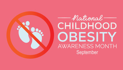 childhood obesity awareness month observed each year during September . Vector illustration on the theme of . - obrazy, fototapety, plakaty