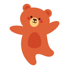 hand drawing cartoon bear. cute animal icon for kids