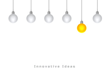 effective thinking idea concept with hanging light bulb sign