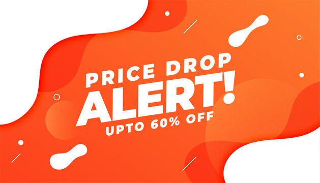 price drop alert fluid banner for business marketing