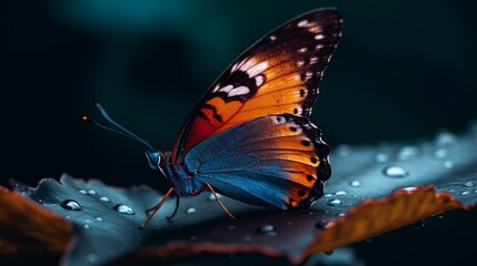 Naklejka na ściany i meble Colorful butterfly close up
