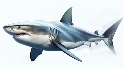 Naklejka premium shark isolated on white background