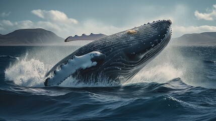 Fototapeta premium whale in the ocean