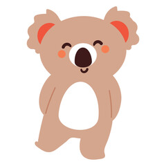 cute cartoon koala smiling. cute animal sticker for kids