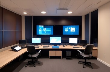 Naklejka premium Sala de control TV