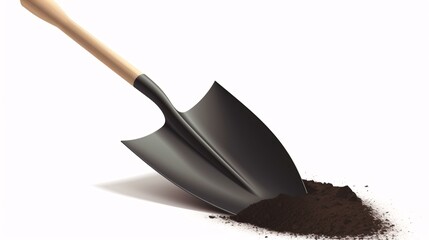 gardening tool shovel and soil