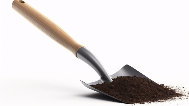 gardening tool shovel and soil