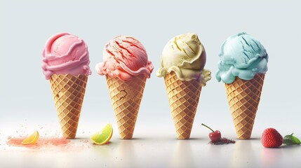 Illustration of icecream isolated on white background