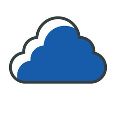 cloud computing themed icon design with several additional icons that represent their respective functions.