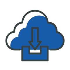 cloud computing themed icon design with several additional icons that represent their respective functions.