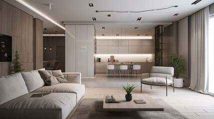 Fototapeta premium Space saving modern interior