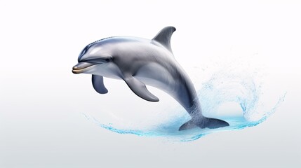Naklejka premium dolphin jumping isolated on white background