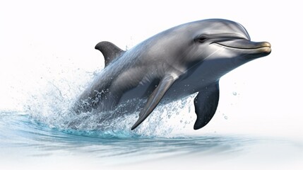 dolphin jumping isolated on white background