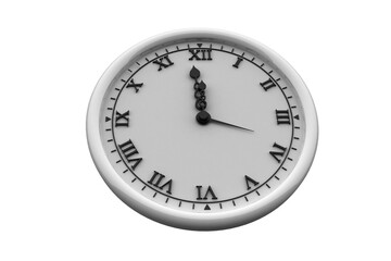 Digital png illustration of white wall clock on transparent background
