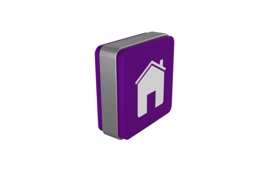 Digital png illustration of cube with house symbol on transparent background