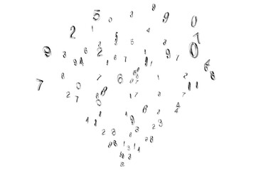 Digital png illustration of floating numbers on transparent background