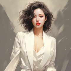 portrait of a woman in Kpop, fashionable, beautiful, pretty, cute women  