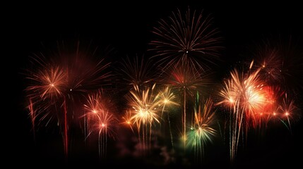 Illustration of fireworks in the night sky