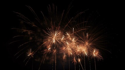 Obraz premium Illustration of fireworks in the night sky