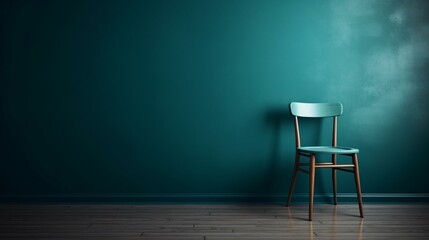 chair in the room with plain wall at background