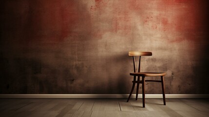 chair in the room with plain wall at background