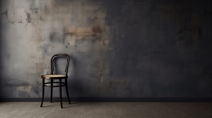 chair in the room with plain wall at background