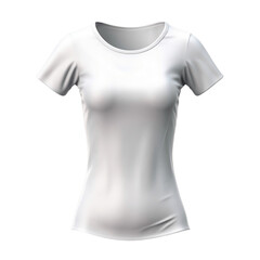 White women's T-shirt on transparent background (Created by AI)