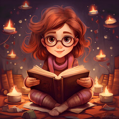 child reading a book