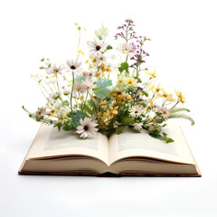 book with flowers