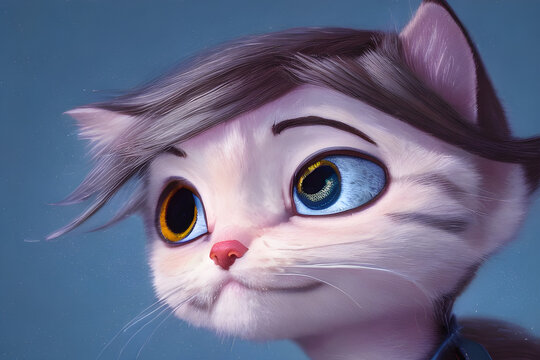 Draw a cute kitten brightly. Generative AI