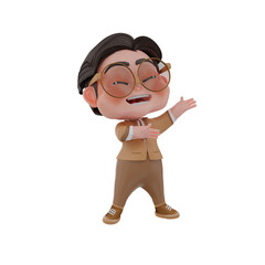 3d Cute Character Businessman Illustration