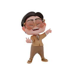 3d Cute Character Businessman Illustration