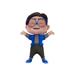 3d Cute Character Businessman Illustration