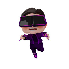 3d Cute Character Metaverse Illustration