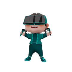 3d Cute Character Metaverse Illustration