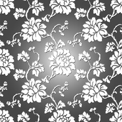 Fototapeta na wymiar Seamless vector abstract rose flower pattern design