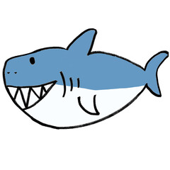 shark cartoon isolated on white