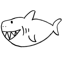 shark cartoon isolated on white