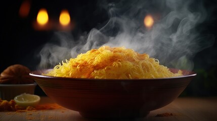 rice in a bowl Ai generative HD 8K wallpaper Stock Photographic Image