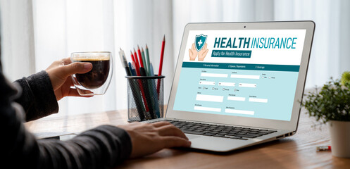 Health insurance web site modish registration system for easy form filling