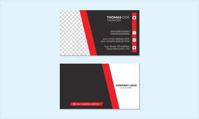 Black And Red Creative and modern business card template.