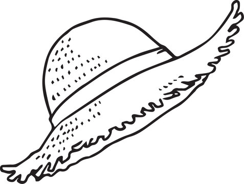 麦わら帽子線画