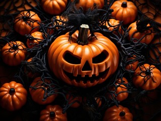Jack-o'-lantern. Generative Ai.