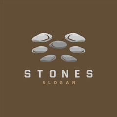 Stone Logo, Premium Elegant Design, Stone Balance Vector, Stepping Rock Walking Icon Illustration Design