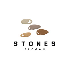 Stone Logo, Premium Elegant Design, Stone Balance Vector, Stepping Rock Walking Icon Illustration Design