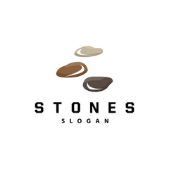 Stone Logo, Premium Elegant Design, Stone Balance Vector, Stepping Rock Walking Icon Illustration Design