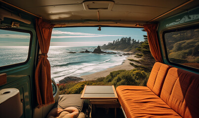 View from inside the camper van