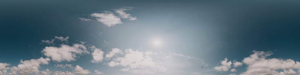 Neon green sky panorama with Cirrus clouds. Seamless hdr 360 degree pano in spherical equirectangular format. Sky dome or zenith for 3D visualization, sky replacement for collage