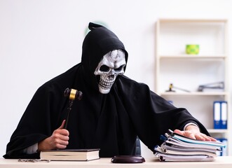 Demon judge working in the courthouse
